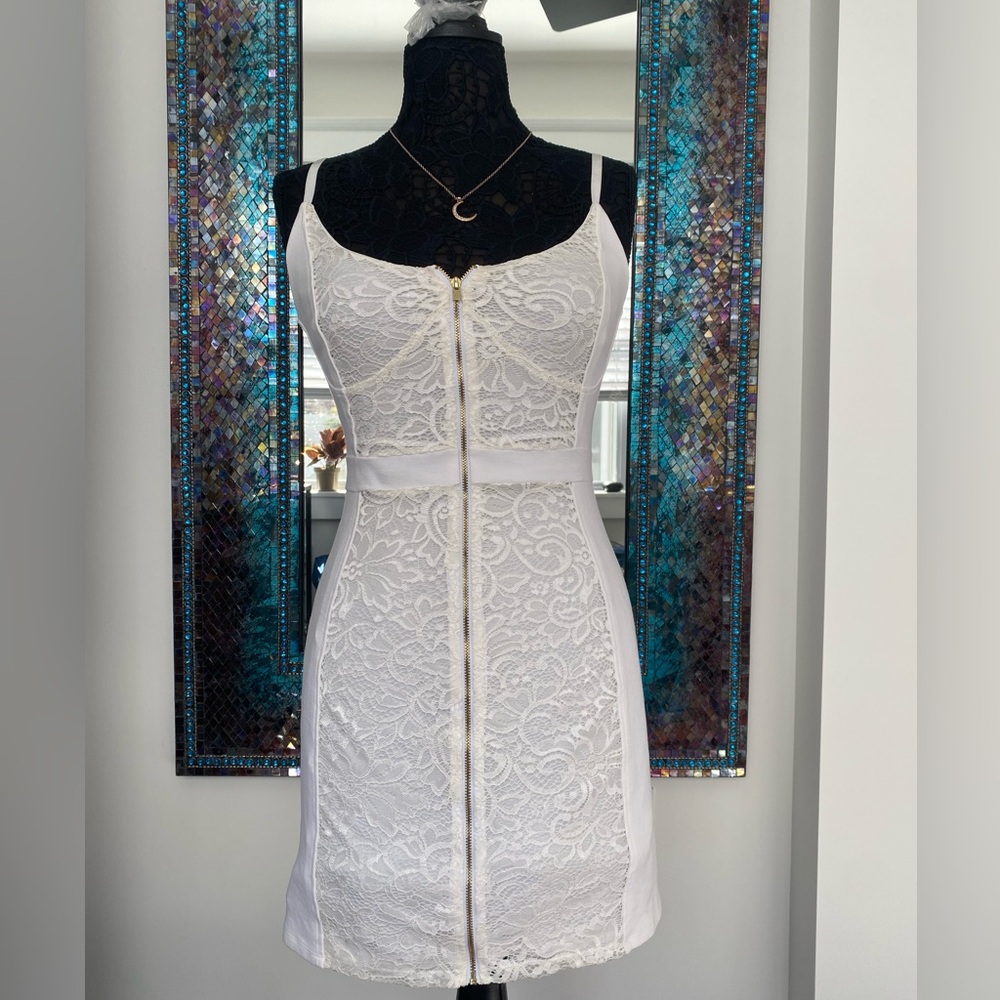 EXPRESS MINI WHITE LACE DRESS